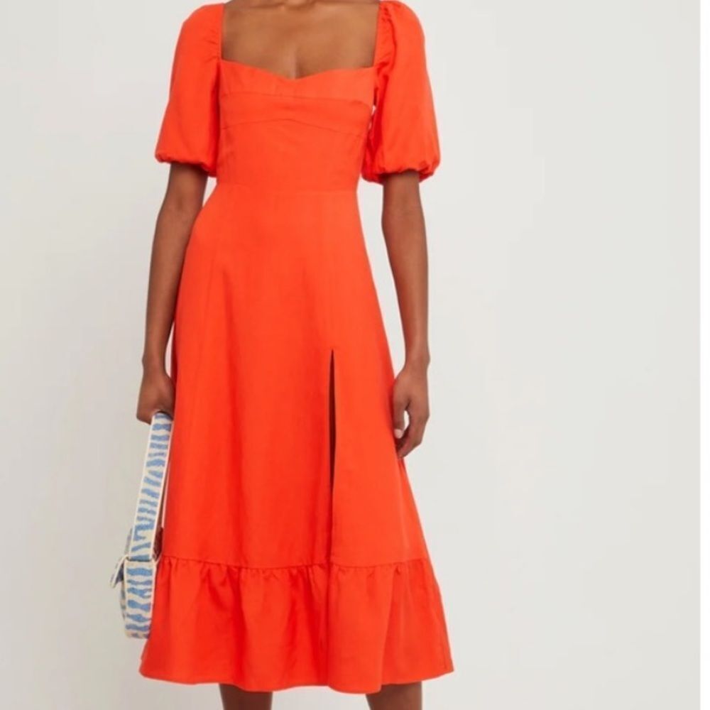 O.p.t Violetta midi dress orange size XS NWT